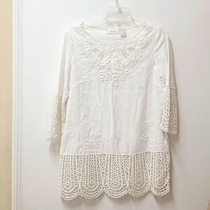 NEW - CHICO'S WHITE TUNIC STYLE TOP (sz‎ - Chico's 0)
